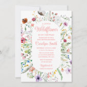 編集可能な小さなワイルドフラワーの赤ちゃんシャワー 招待状 (正面)
