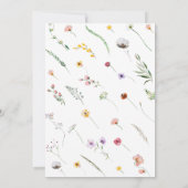 編集可能な小さなワイルドフラワーの赤ちゃんシャワー 招待状 (裏面)