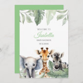 編集可能な小さなワイルドワンベビーシャワー招待状 招待状 (正面/裏面)