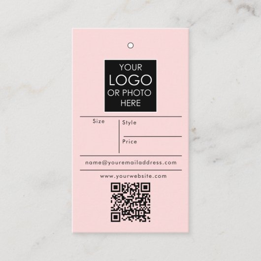 編集可能な小売価格ラベル衣類スイングラベルピンク 名刺 (正面)