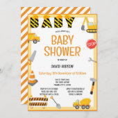 編集可能な工事案内招待状 誕生日 赤ちゃん 招待状 (正面/裏面)