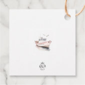 編集可能な帆船の四角形のお気に入り/ありがとうラベル フェイバータグ (裏面)