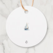 編集可能な帆船サークルサンキューラベル – 青 フェイバータグ (裏面)