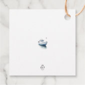 編集可能な帆船スクエアのお願い/ありがとうラベル – 少年 フェイバータグ (裏面)