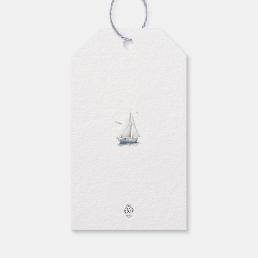 編集可能な帆船航海のメッセージカード ギフトタグ (裏面)