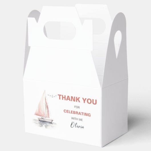 編集可能な帆船誕生日切り妻ボックス/好意ボックス フェイバーボックス (オープン)