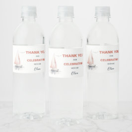 編集可能な帆船誕生日水ボトルラベル ペットボトルラベル