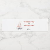 編集可能な帆船誕生日水ボトルラベル ペットボトルラベル (シングルラベル)