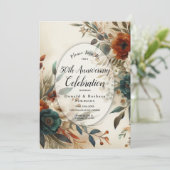 編集可能な年秋花の記念日パーティー 招待状 (スタンド正面)