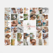 編集可能な年齢かわいいガーリーフローラ誕生日 フリースブランケット (正面(横))