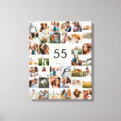 編集可能な年齢シックな誕生日数々の写真スクリプトギフト キャンバスプリント (正面)