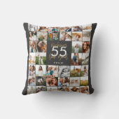 編集可能な年齢シックな誕生日数々の写真スクリプトギフト クッション (裏面)