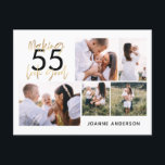 編集可能な年齢シックな誕生日数々の写真スクリプトギフト シーズンポストカード<br><div class="desc">ミニマル数々のモダン写真スクリプト誕生日アートのキャンバスのギフトあなたのoccaisonに合わせて年齢を編集し、mums、パパ、グランド、任意の家族の孫のために利用可能な理想的なギフト。素晴らしスエレガントクリプト文字黒、白、金ゴールドデザイン</div>