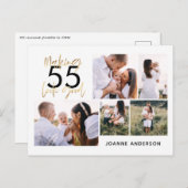 編集可能な年齢シックな誕生日数々の写真スクリプトギフト シーズンポストカード (正面/裏面)