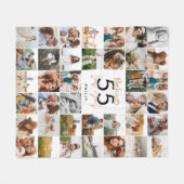 編集可能な年齢シックな誕生日数々の写真スクリプトギフト フリースブランケット (正面(横))