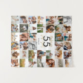 編集可能な年齢 おしゃれな誕生日 マルチ写真 スクリプト ギフト タペストリー (正面(横))