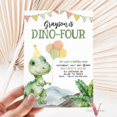 編集可能な年齢Tレックス恐竜誕生日おもしろいかわいい 招待状