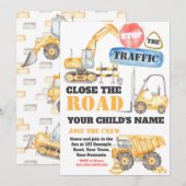 編集可能な建設招待状、トラック招待状 招待状 (正面/裏面)