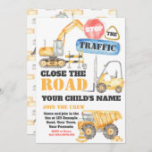 編集可能な建設招待状、トラック招待 招待状 (正面/裏面)