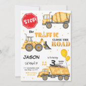 編集可能な建設誕生日招待状 招待状 (正面)