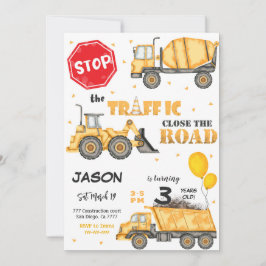 編集可能な建設誕生日招待状 招待状