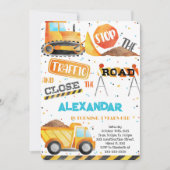 編集可能な建設誕生日招待状 招待状 (正面)