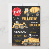 編集可能な建設誕生日招待状 招待状 (正面)