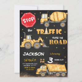 編集可能な建設誕生日招待状 招待状