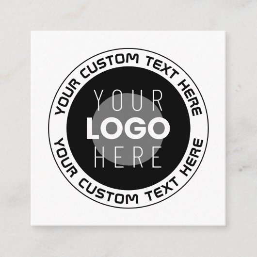 編集可能な循環文字および交換可能なロゴ | B&W エンクロージャーカード (正面)