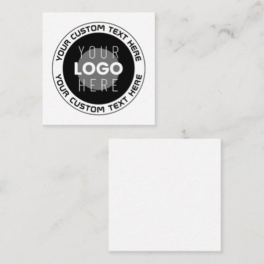 編集可能な循環文字および交換可能なロゴ | B&W エンクロージャーカード (正面/裏面)