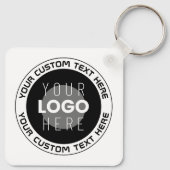 編集可能な循環文字および交換可能なロゴ | B&W キーホルダー (裏面)