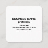 編集可能な循環文字および交換可能なロゴ | B&W スクエア名刺 (裏面)