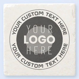 編集可能な循環文字および交換可能なロゴ | B&W ストーンコースター