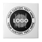 編集可能な循環文字および交換可能なロゴ | B&W タイル (正面)