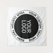 編集可能な循環文字および交換可能なロゴ | B&W タペストリー (正面(横))