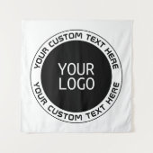 編集可能な循環文字および交換可能なロゴ | B&W タペストリー (正面)