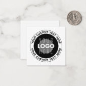 編集可能な循環文字および交換可能なロゴ | B&W ノートカード (正面/裏面インサイチュ)