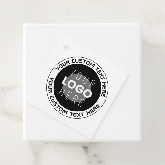 編集可能な循環文字および交換可能なロゴ | B&W フェイバータグ (インサイチュ)