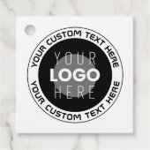 編集可能な循環文字および交換可能なロゴ | B&W フェイバータグ (正面)