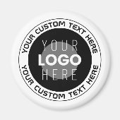 編集可能な循環文字および交換可能なロゴ | B&W マグネット (正面)