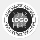 編集可能な循環文字および交換可能なロゴ | B&W ラウンドシール (正面)