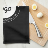 編集可能な循環文字とアップロードされたロゴテンプレート キッチンタオル (四つ折り)