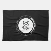 編集可能な循環文字とアップロードされたロゴテンプレート キッチンタオル (横)