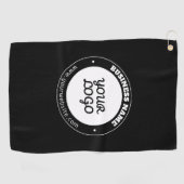 編集可能な循環文字とアップロードされたロゴテンプレート ゴルフタオル (横)