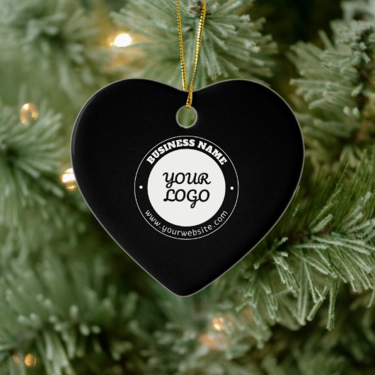 編集可能な循環文字とアップロードされたロゴテンプレート セラミックオーナメント (ツリー)