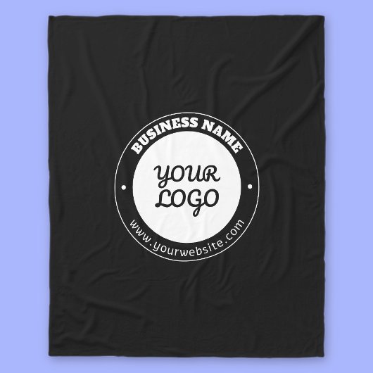 編集可能な循環文字とアップロードされたロゴテンプレート フリースブランケット