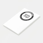 編集可能な循環文字とアップロードされたロゴテンプレート ポストイット (アングル)