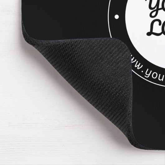 編集可能な循環文字とアップロードされたロゴテンプレート マウスパッド (コーナー)