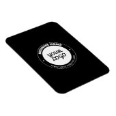 編集可能な循環文字とアップロードされたロゴテンプレート マグネット (右側)