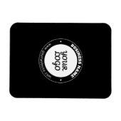 編集可能な循環文字とアップロードされたロゴテンプレート マグネット (横)